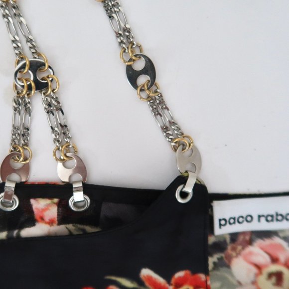 PACO RABANNE Chain trim Floral print tank top F 38 US 6 - Picture 8 of 10